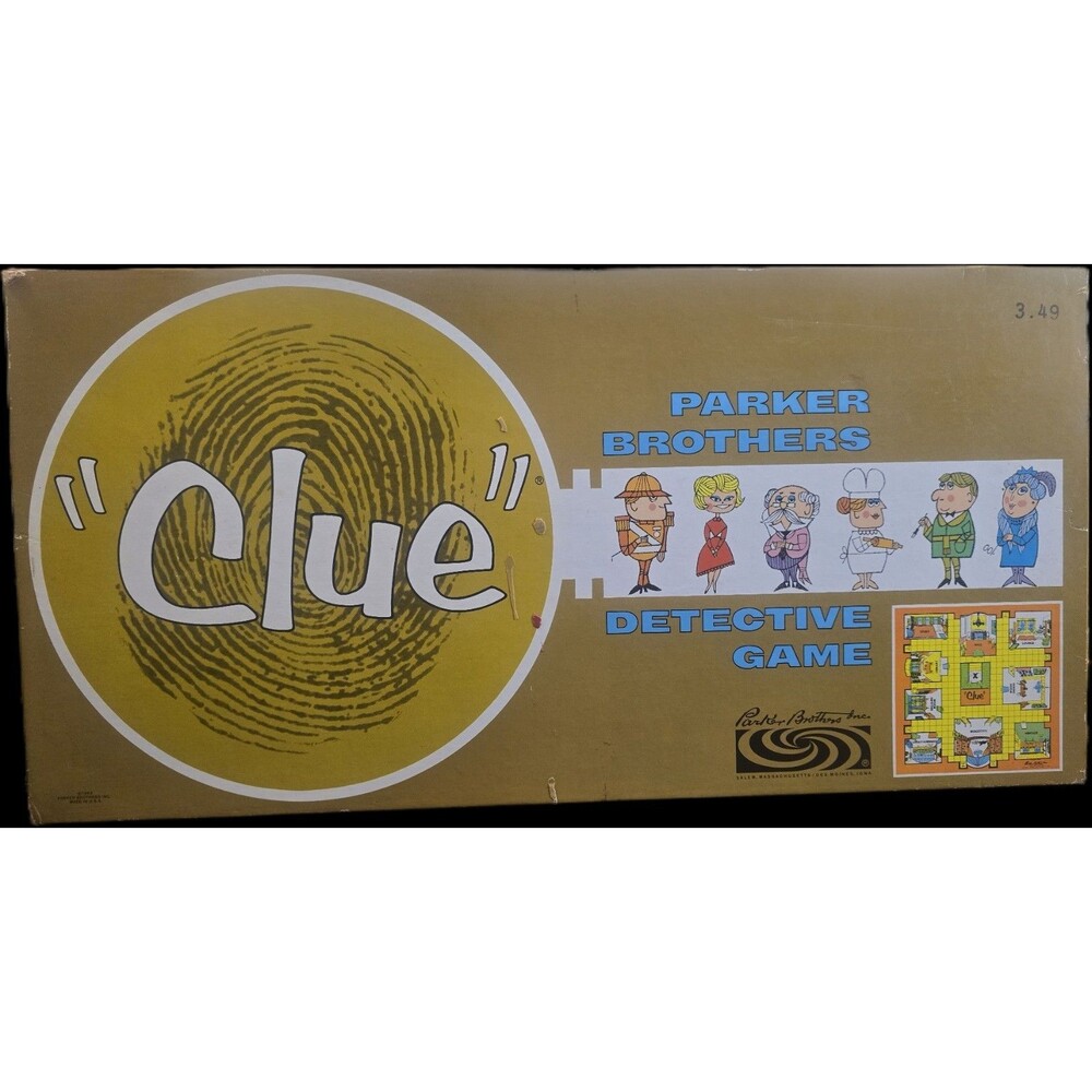 CLUE Mystery Detective Board Game 1963 Parker Brothers Board Game Complete